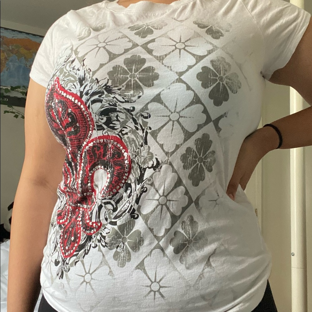 Fleur De Lis White T-Shirt